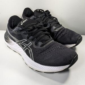 ASICS Gel-Excite 8 Womens 9.5 Black White Running Shoes Sneakers 1012A916